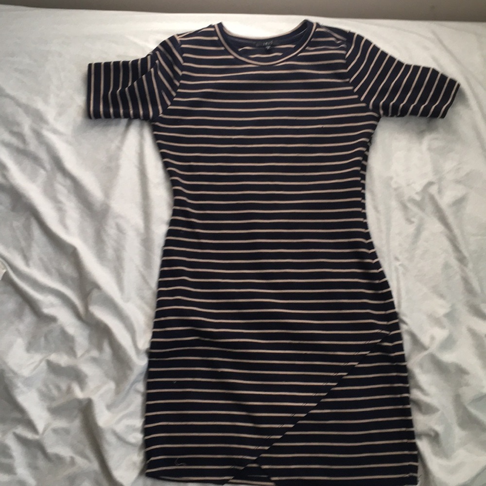 Tan and Blue striped dress